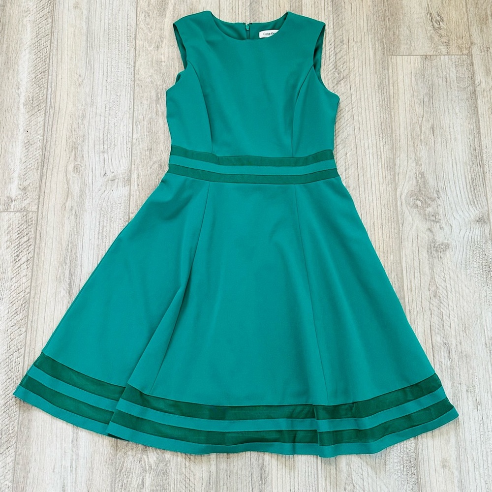 Kelly Green Cocktail Party Calvin Klein Dress